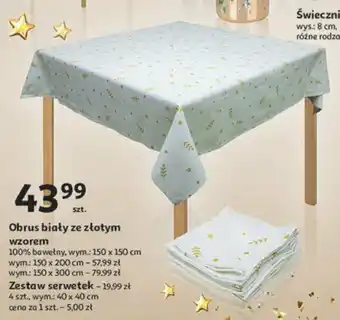 Auchan Obrus biały ze złotym wzorem oferta