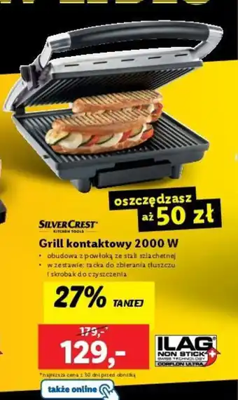 Lidl Grill kontaktowy 2000 W oferta
