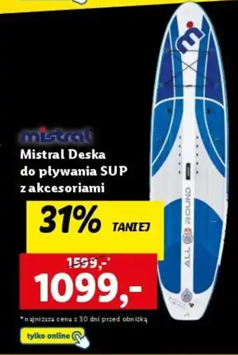 Lidl Mistral Deska do pływania SUP z akcesoriami oferta