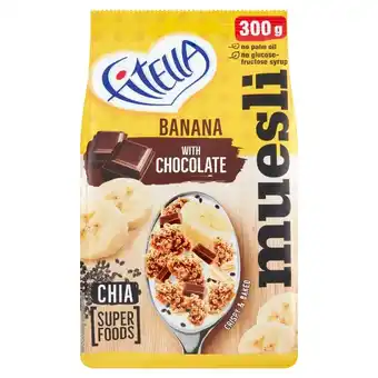 Fitella musli chrupkie bananowe z kawałkami czekolady i nasionami chia 300 g