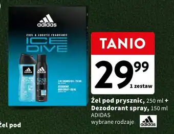 Intermarche Żel pod prysznic, 250 ml + Dezodorant spray, 150 ml ADIDAS oferta