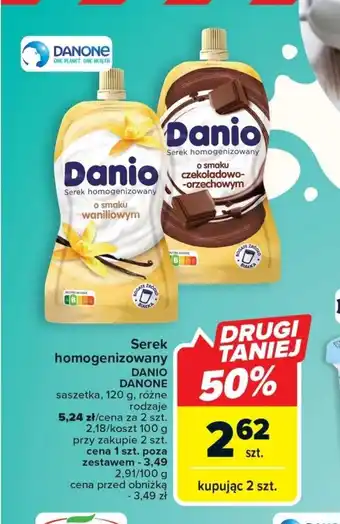 Carrefour Serek homogenizowany Danio DANONE 120g oferta