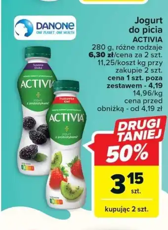 Carrefour Jogurt do picia ACTIVIA 280g oferta