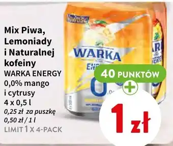 Intermarche Mix Piwa Lemoniady i Naturalnej kofeiny WARKA ENERGY 4x0,5l oferta