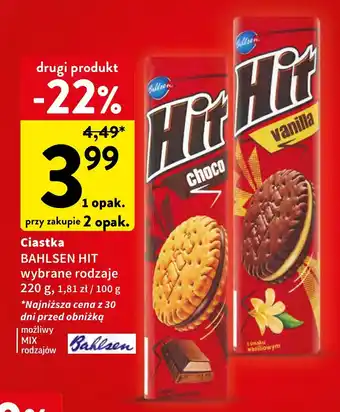 Intermarche Ciastka BAHLSEN HIT 220 g oferta