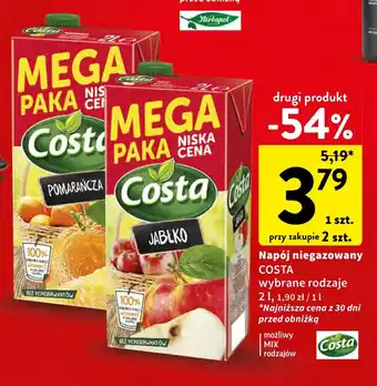 Intermarche Napój niegazowany COSTA 2l oferta