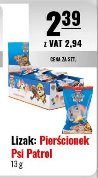Eurocash Lizak Pierścionek Psi Patrol 13g oferta