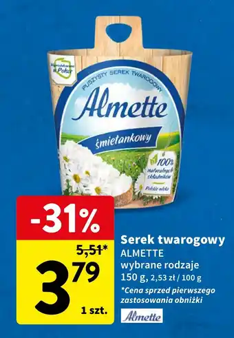Intermarche Serek twarogowy ALMETTE 150 g oferta