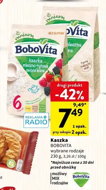 Intermarche Kaszka BOBOVITA 230 g oferta