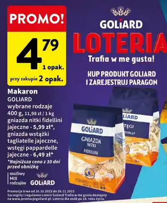 Intermarche Makaron GOLIARD 400 g oferta