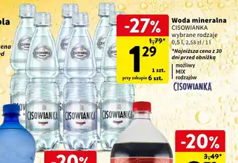 Intermarche Woda mineralna CISOWIANKA 0,5 l oferta