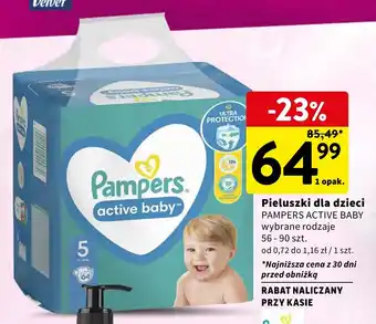 Intermarche Pieluszki dla dzieci PAMPERS ACTIVE BABY 56 - 90 szt. oferta