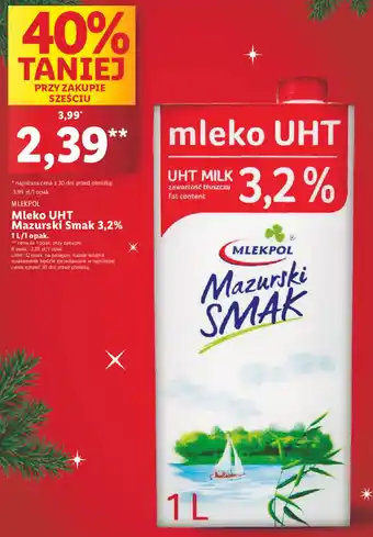 Lidl MLEKPOL Mleko UHT Mazurski Smak 3,2% 1 l oferta