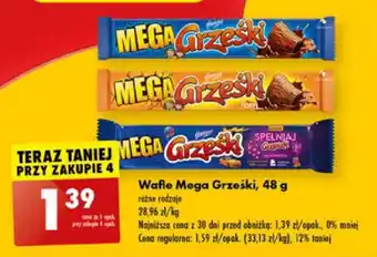 Biedronka Wafle Mega Grześki, 48 g oferta