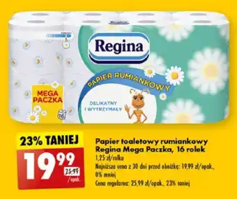 Biedronka Papier toaletowy rumiankowy Regina Mega Paczka, 16 rolek oferta