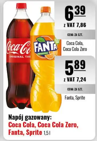 Eurocash Coca Cola, Coca Cola Zero Fanta, Sprite 1,5 l oferta