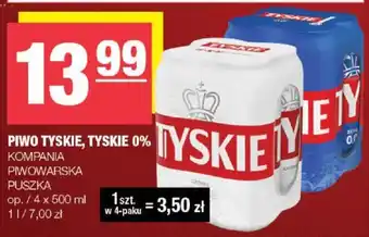 Spar PIWO TYSKIE TYSKIE 0% KOMPANIA PIWOWARSKA 4x500ml oferta