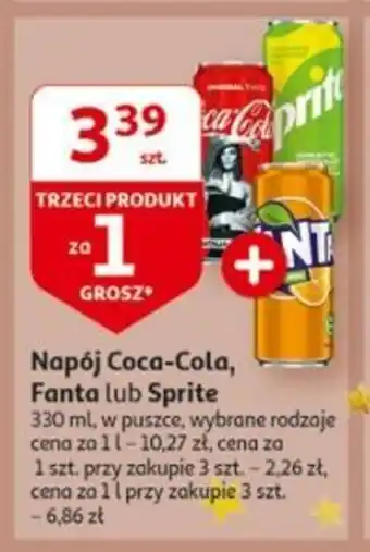 Auchan Napój Coca-Cola, Fanta lub Sprite 330ml oferta