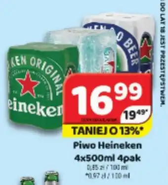 Delfin Piwo Heineken 4x500ml oferta
