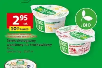Auchan Serek ekologiczny waniliowy lub truskawkowy 140g oferta