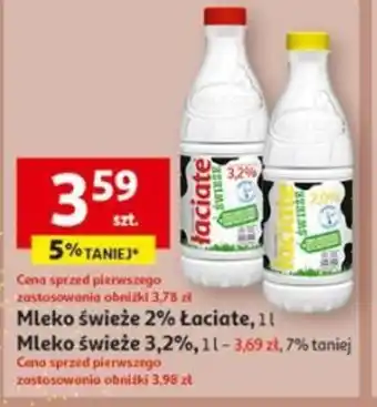 Auchan Mleko świeże 2% Łaciate, 1l oferta