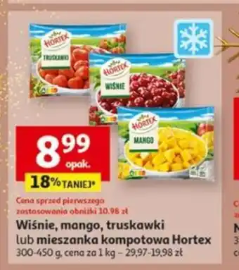 Auchan Wiśnie, mango, truskawki lub mieszanka kompotowa Hortex 300-450g oferta
