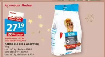 Auchan Karma dla psa z wołowiną 4kg oferta