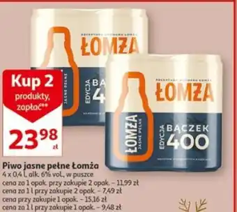 Auchan Piwo jasne petne Łomża 4x0,4 L oferta