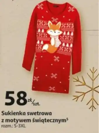 Auchan Sukienka swetrowa z motywem świątecznym oferta