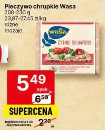 Delikatesy Centrum Pieczywo chrupkie Wasa 200-230 g oferta