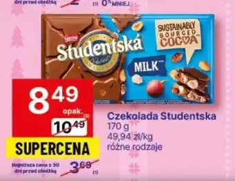 Delikatesy Centrum Czekolada Studentska 170 g oferta