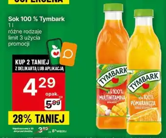 Delikatesy Centrum Sok 100% Tymbark 1 l oferta