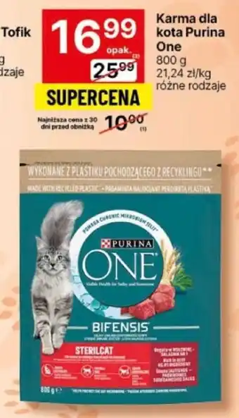 Delikatesy Centrum Karma dla kota Purina One 800 g oferta