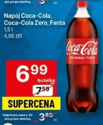 Napój Coca-Cola, Coca-Cola Zero, Fanta 1,5 l