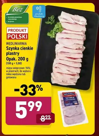 ALDI Szynka cienkie plastry oferta