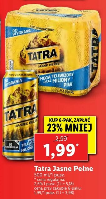 Lidl Tatra Jasne Pełne oferta