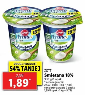 Lidl Śmietana 18% oferta
