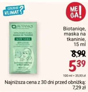 Rossmann Biotaniqe maska na tkaninie 15 ml oferta