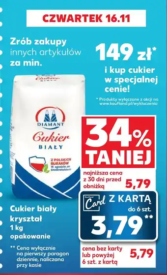 Kaufland Cukier biały kryształ 1kg oferta