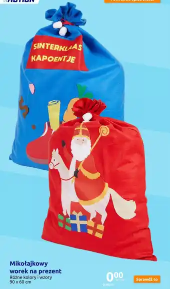 Action Mikołajkowy worek na prezent oferta