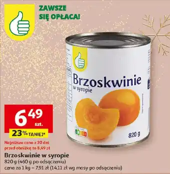 Auchan Brzoskwinie w syropie 820 g oferta