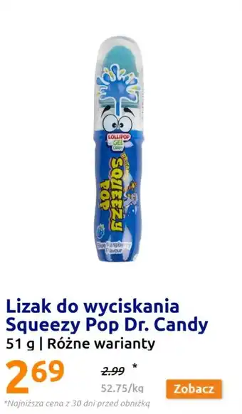 Action Lizak do wyciskania Squeezy Pop Dr. Candy 51 g oferta