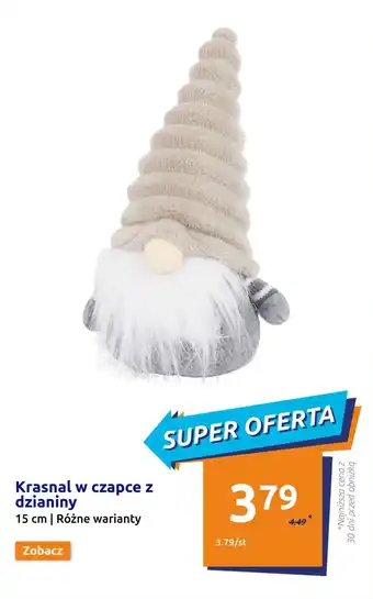Krasnal w czapce z dzianiny 15 cm