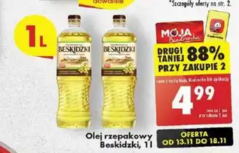 Biedronka Olej rzepakowy Beskidzki 1l oferta