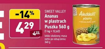 ALDI Ananas w plastrach Puszka 560 g oferta
