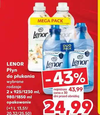 Kaufland Lenor Płyn do płukania 2x925/1230ml oferta