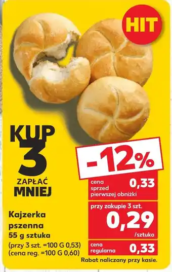 Kaufland Kajzerka pszenna 55 g sztuka oferta