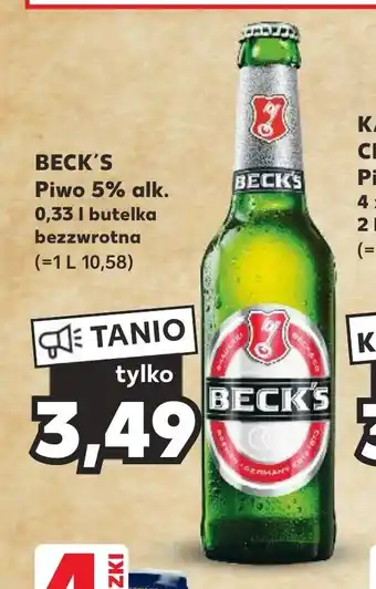 Kaufland BECK'S Piwo 5% alk. 0,33 I butelka bezzwrotna oferta
