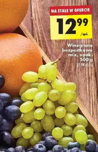 Biedronka Winogrono bezpestkowe 500 g oferta