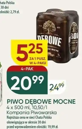 Chata Polska Dębowe dojrzałe mocne piwo jasne 2 l (4 x 0,5 l) oferta